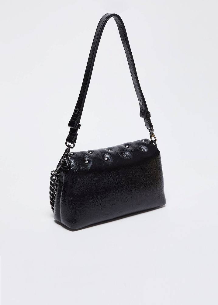 LIU JO LARGE GLOSSY STUDDED LAPUFFY CROSSBODY