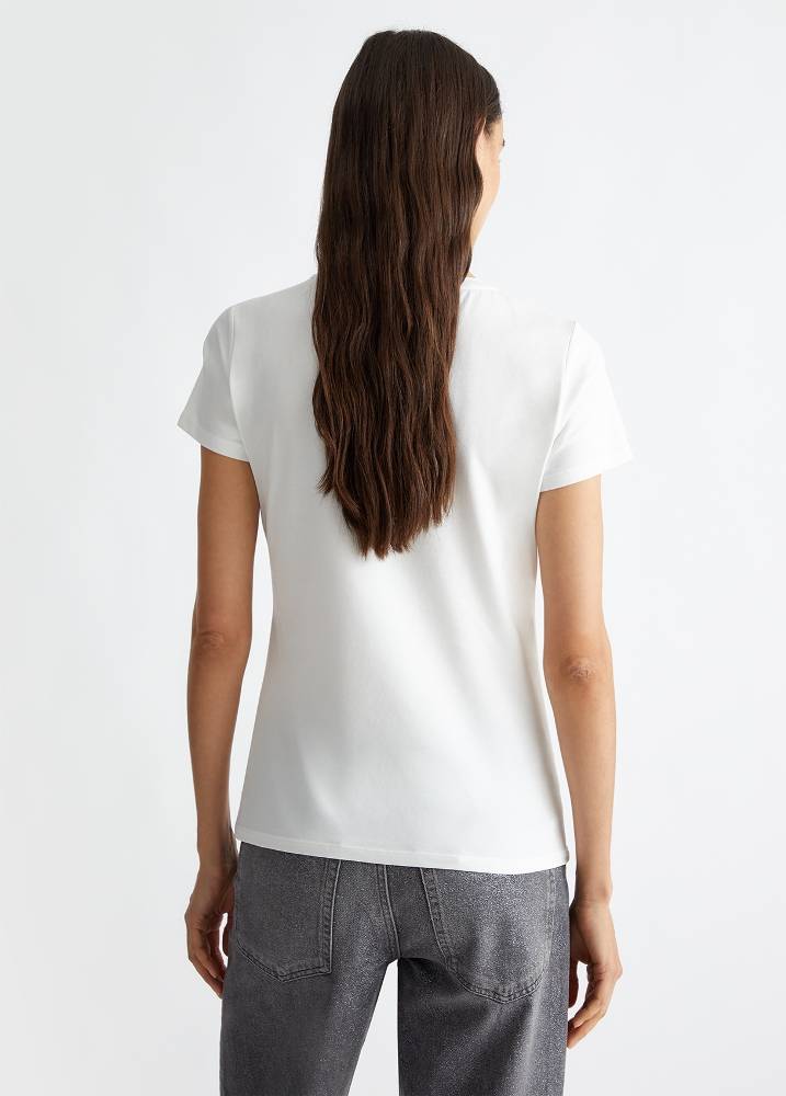 LIU JO COTTON MIX BASIC T-SHIRT