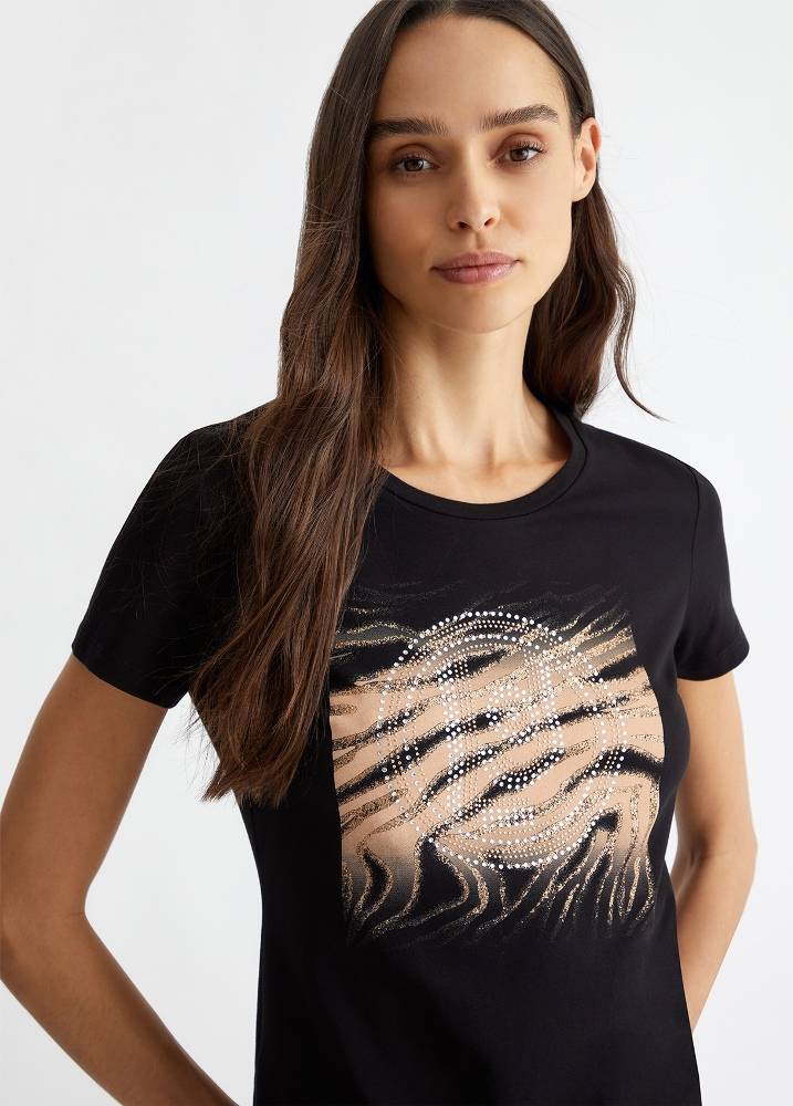 LIU JO COTTON MIX BASIC T-SHIRT