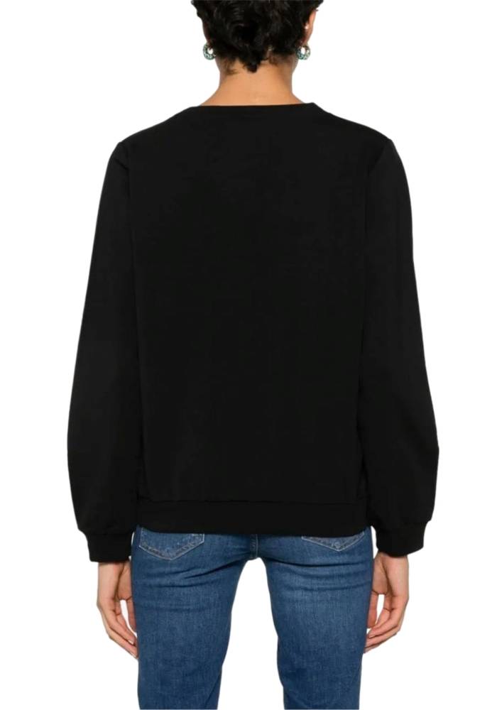 LIU JO SWEATER WITH LOGO AND GEMSTONES