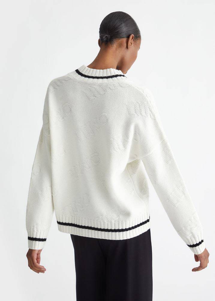 LIU JO WOOL BLEND SWEATER WITH LOGO