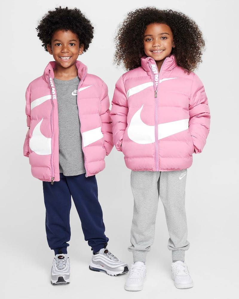 NIKE LITTLE KIDS WRAP SWOOSH DEBOSSED QUILT JACKET