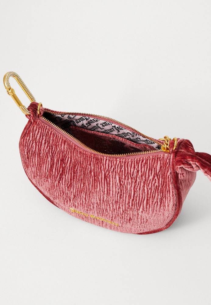 JUICY COUTURE BLOSSOM CRINKLED VELVET SMALL HOBO BAG