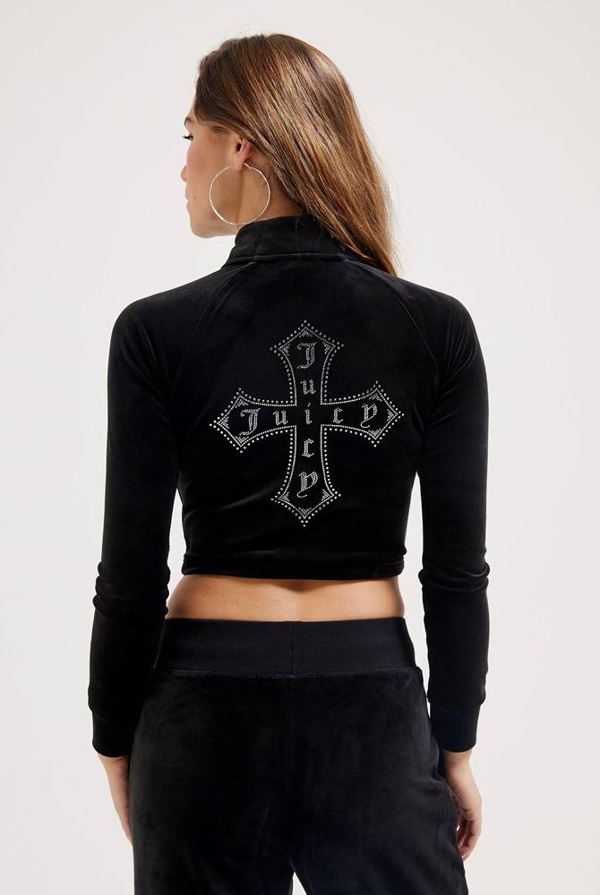 JUICY COUTURE CLASSIC VELOUR CROSS MORGAN TRACK TOP
