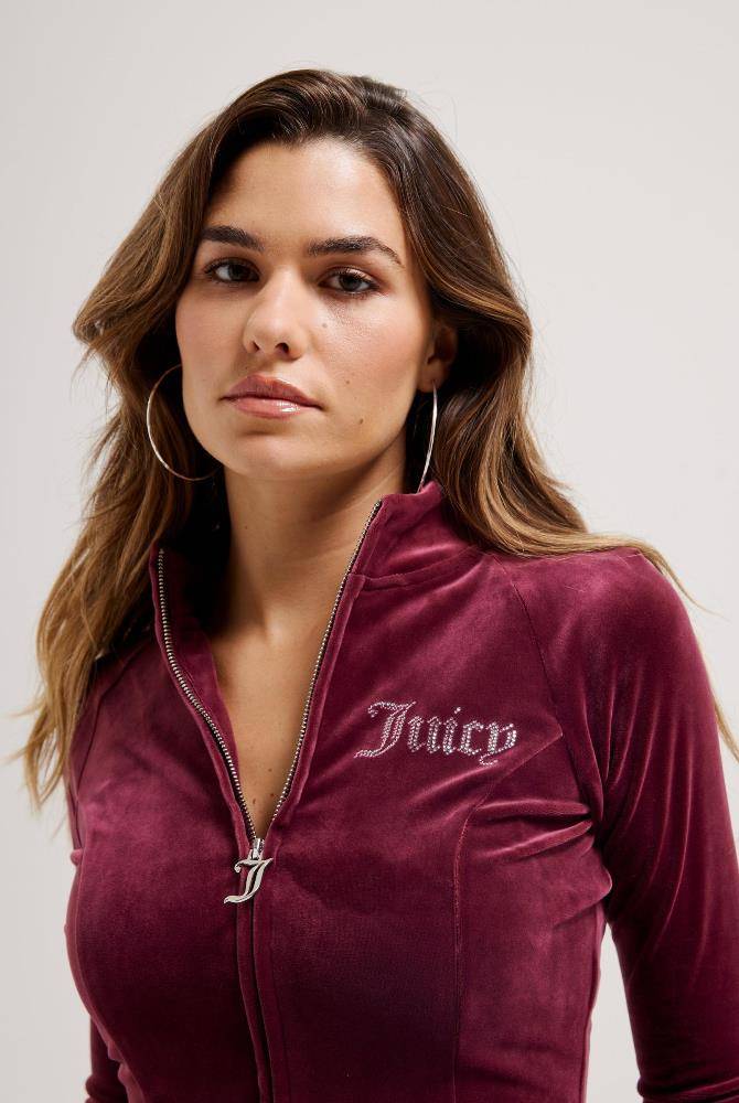 JUICY COUTURE CLASSIC VELOUR CROSS MORGAN TRACK TOP