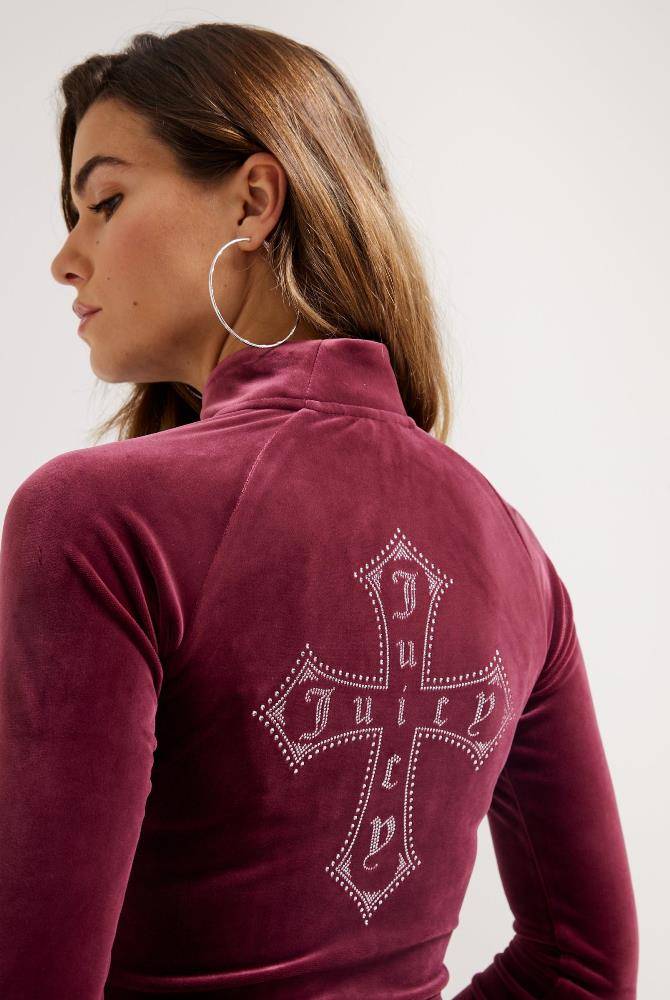 JUICY COUTURE CLASSIC VELOUR CROSS MORGAN TRACK TOP