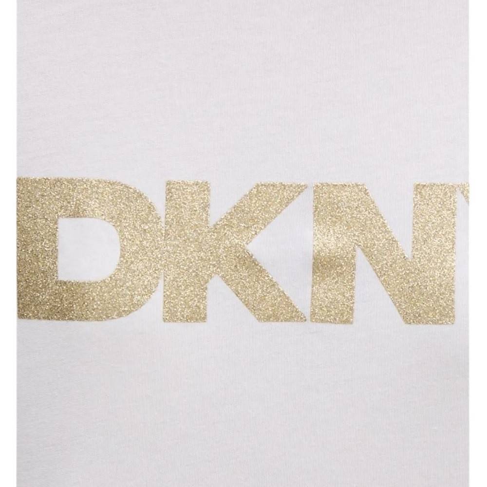 DKNY GLITTER LOGO CREW NECK TOP