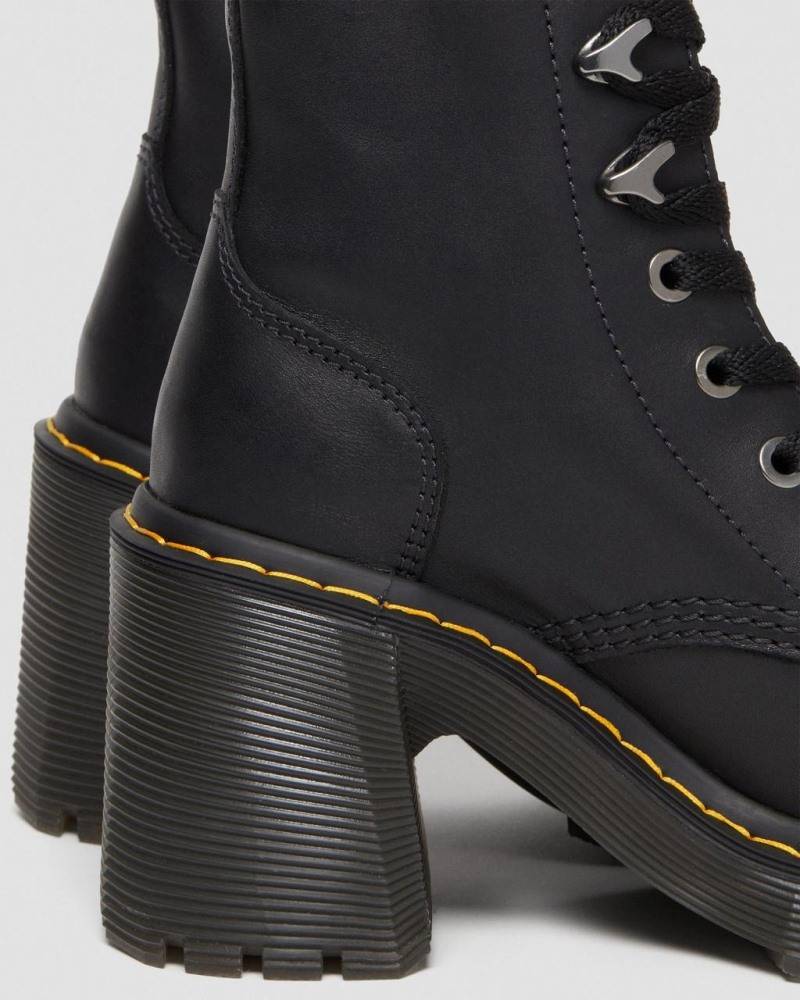 DR. MARTENS JESY SANDAL LACE UP FLARED HEEL BOOTS
