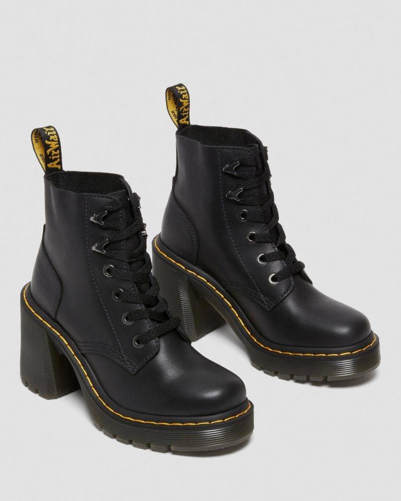 DR. MARTENS JESY SANDAL LACE UP FLARED HEEL BOOTS