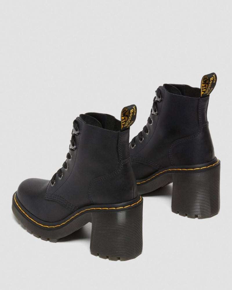 DR. MARTENS JESY SANDAL LACE UP FLARED HEEL BOOTS