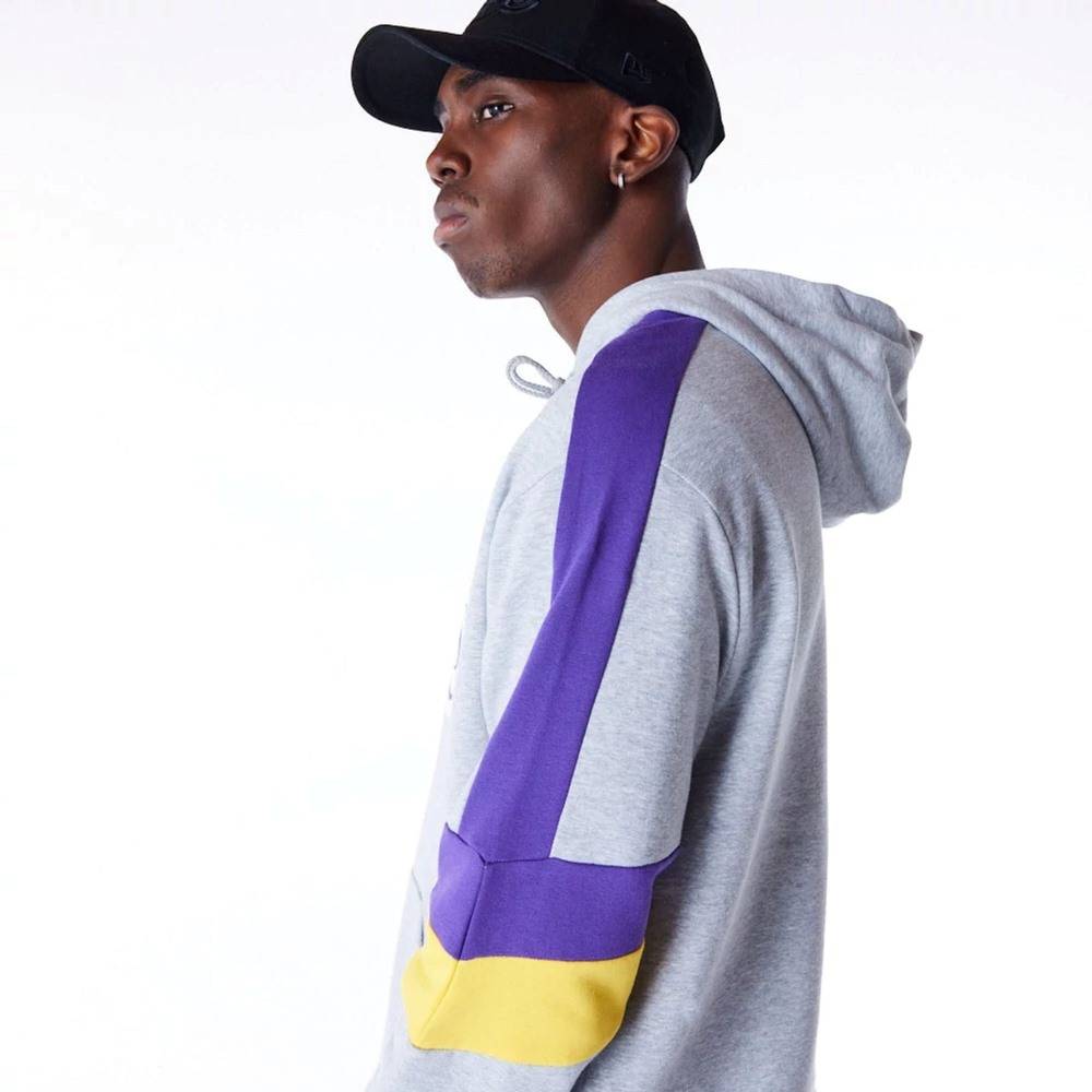 NEW ERA COLOUR BLOCK OVERSIZE HOODIE LOS ANGELES LAKERS