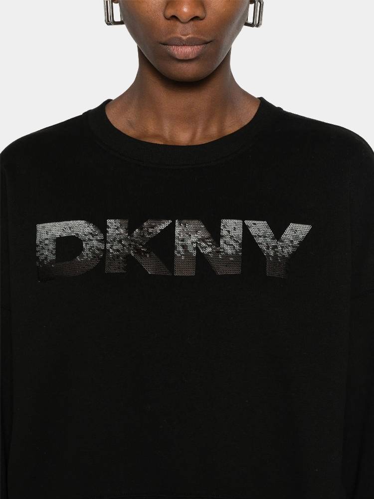 DKNY OMB SEQUIN LOGO PULLOVER