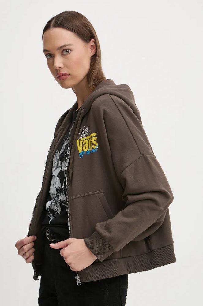 VANS WOMENS TEAR GLOBE ZIP HOODIE