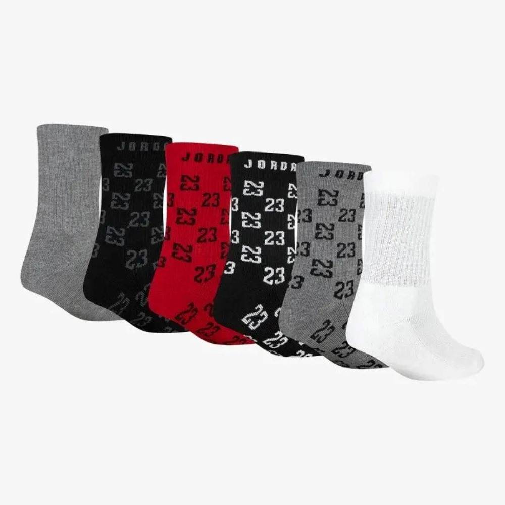 NIKE JORDAN MONOGRAM ESSENTIAL 6PK CREW SOCKS