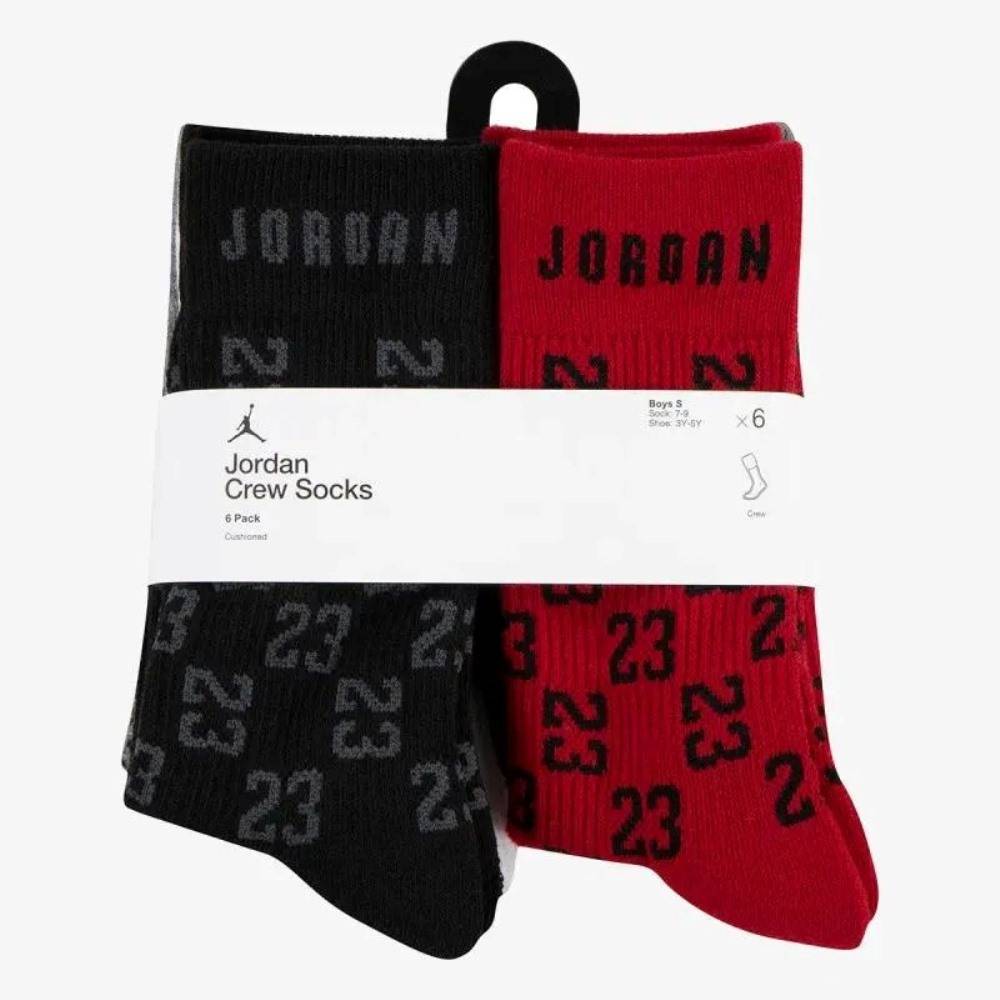 NIKE JORDAN MONOGRAM ESSENTIAL 6PK CREW SOCKS