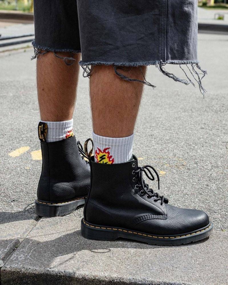 DR. MARTENS AMBASSADOR LEATHER LACE UP BOOTS