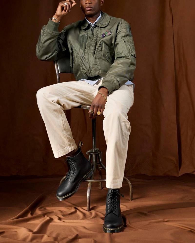 DR. MARTENS AMBASSADOR LEATHER LACE UP BOOTS