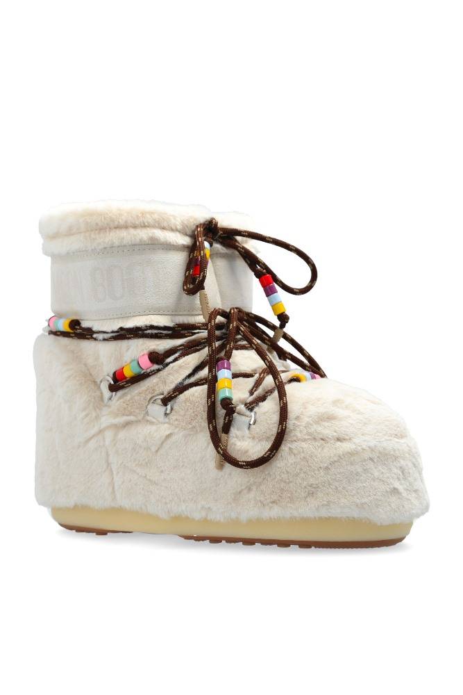 MOON BOOT ICON LOW FAUX FUR BEADS