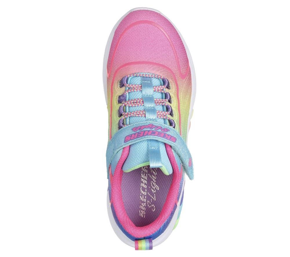 SKECHERS RAINBOW CRUISERS - LIGHTED BUNGEE & STRAP GIRLS SNEAKER