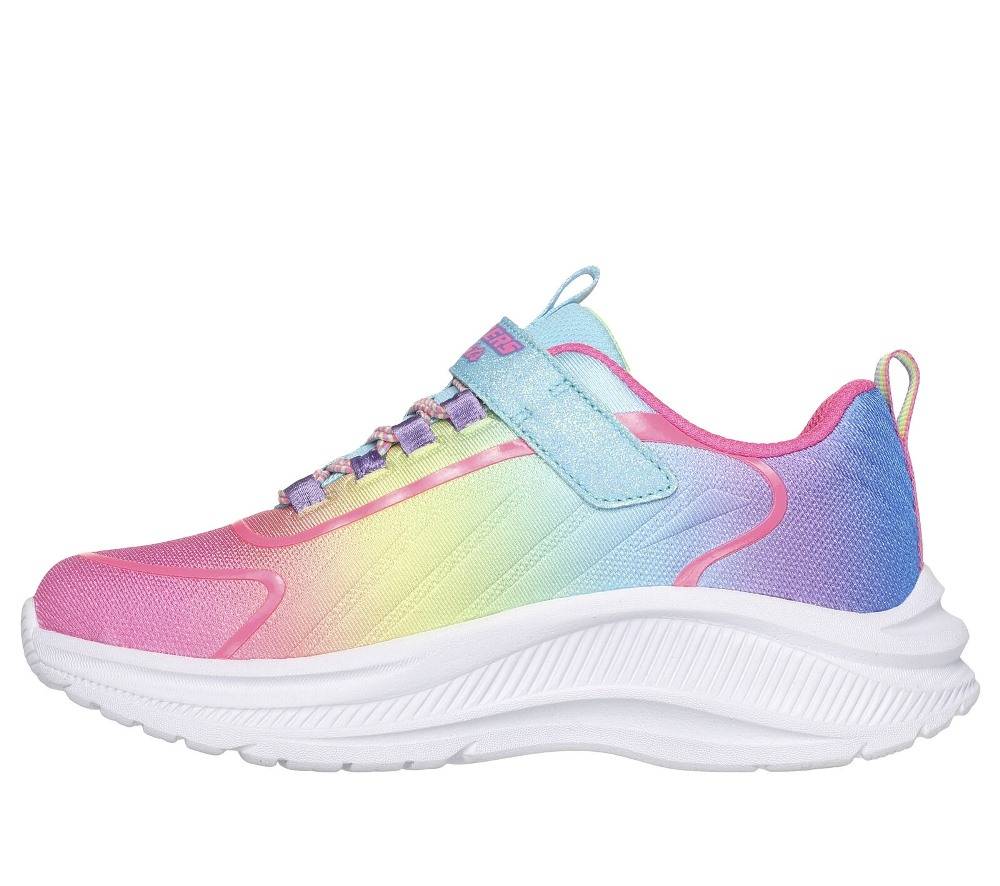SKECHERS RAINBOW CRUISERS - LIGHTED BUNGEE & STRAP GIRLS SNEAKER