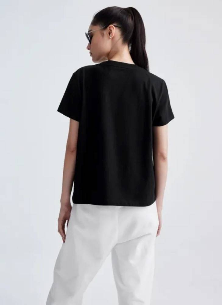 DKNY RHINESTONE STRIPE LOGO TEE
