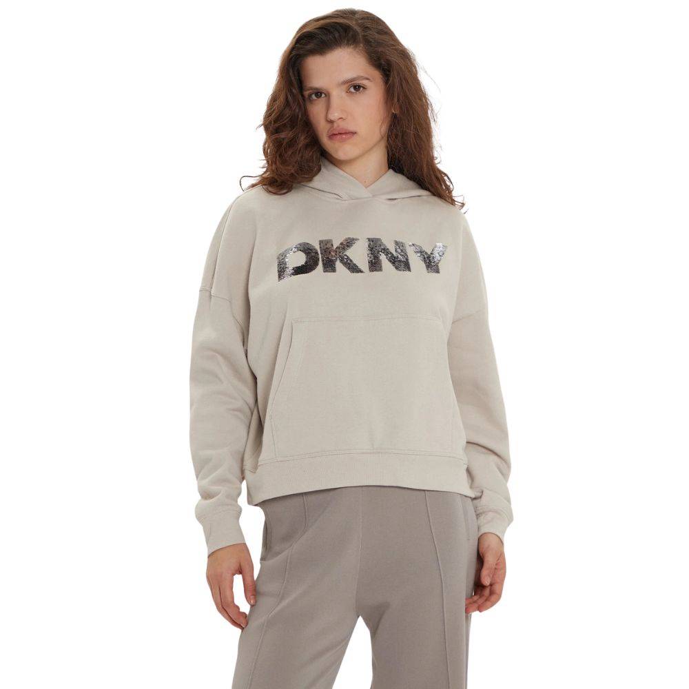 DKNY OMB SEQUIN LOGO HOODIE