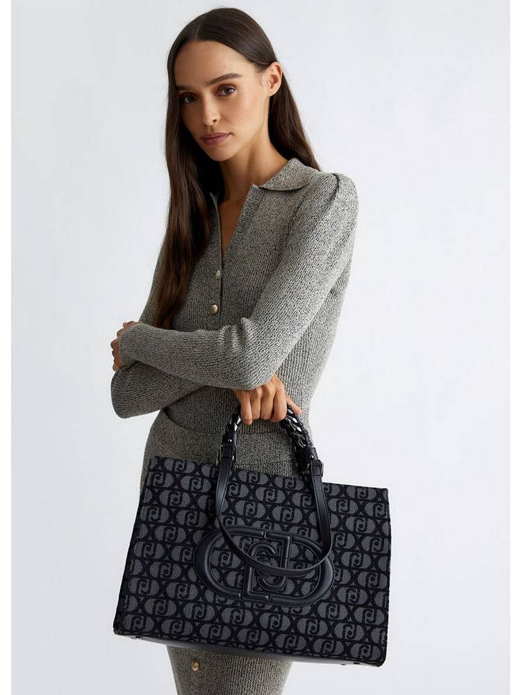 LIU JO MEDIUM JACQUARD TOTE BAG