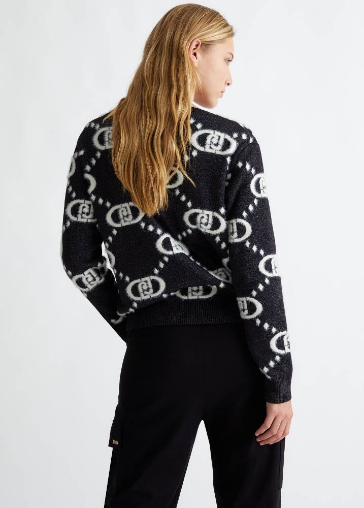 LIU JO JACQUARD MONOGRAM SWEATER