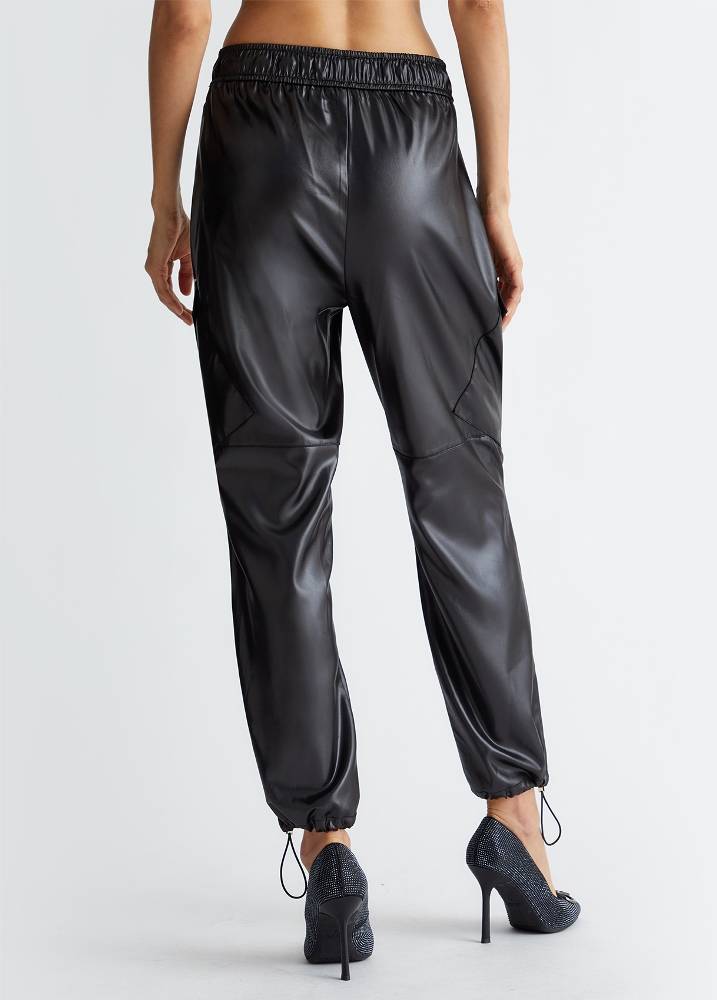 LIU JO JOGGING TROUSERS IN COATED FABRIC