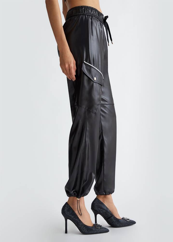 LIU JO JOGGING TROUSERS IN COATED FABRIC