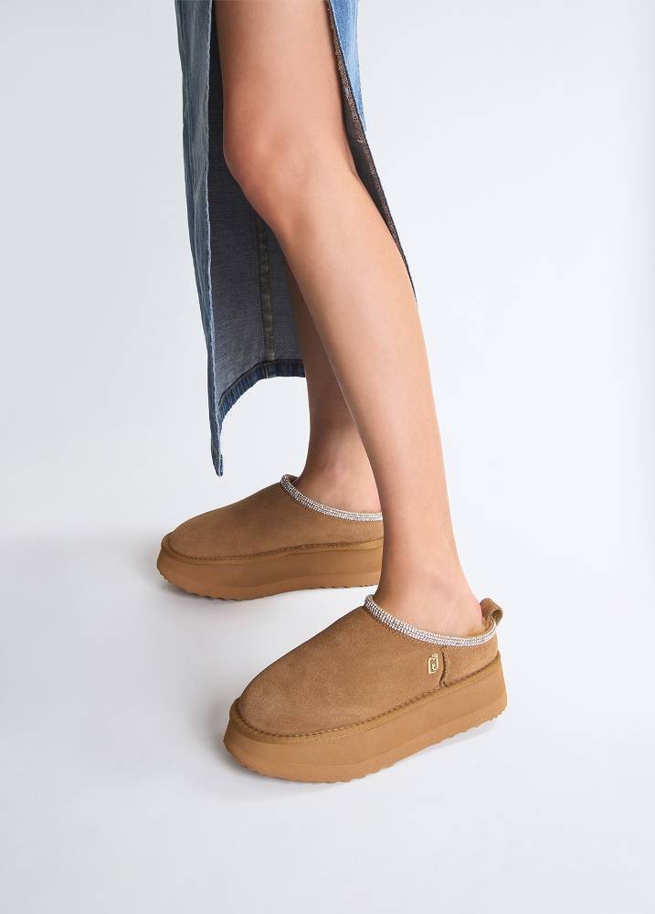 LIU JO JANE 02 - SUEDE PLATFORM MULES