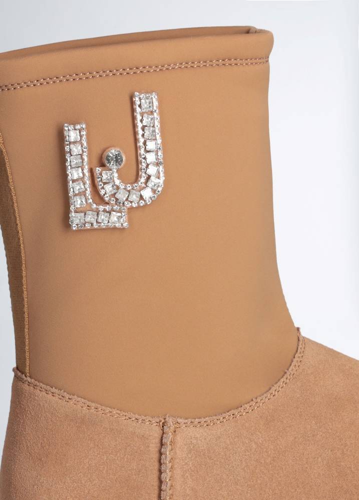 LIU JO JANE 02 - WARM ANKLE BOOTS WITH BEJEWELLED LOGO