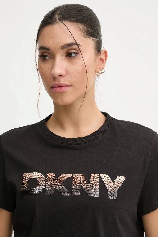 DKNY OMB SEQUIN LOGO SS TEE