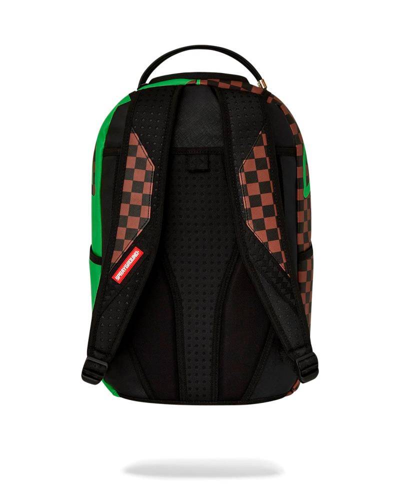 SPRAYGROUND GREEN MONEY BEAR SPLIT BACKPACK