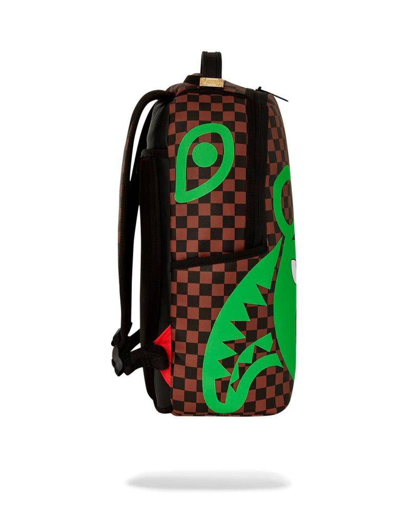 SPRAYGROUND GREEN MONEY BEAR SPLIT BACKPACK