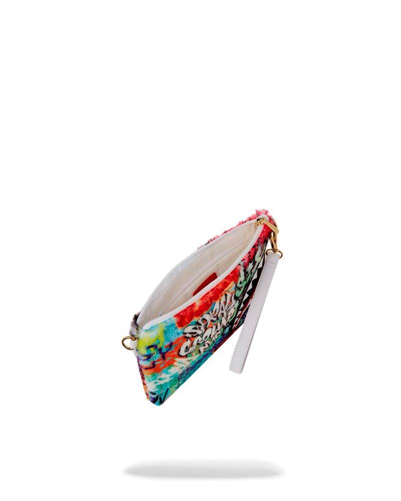 SPRAYGROUND GRAFFITI FAUX WRISTLET CLUTCH