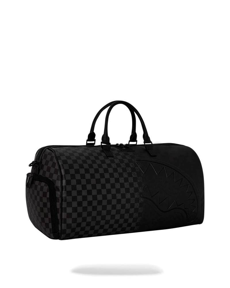 SPRAYGROUND SPRAY SPRITZ GREY CHECK BLACK DUFFLE