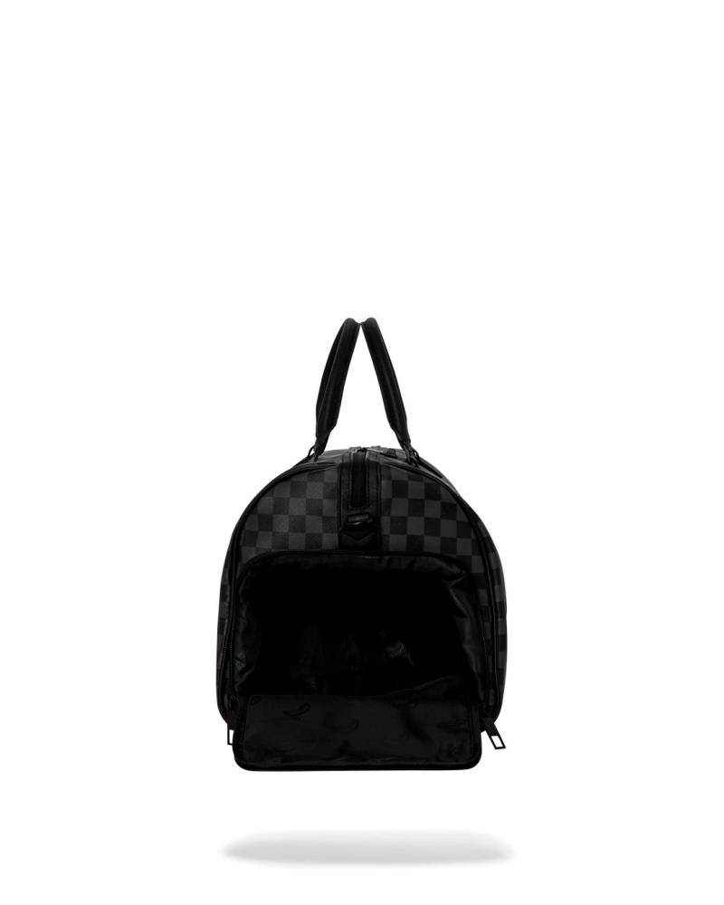 SPRAYGROUND SPRAY SPRITZ GREY CHECK BLACK DUFFLE