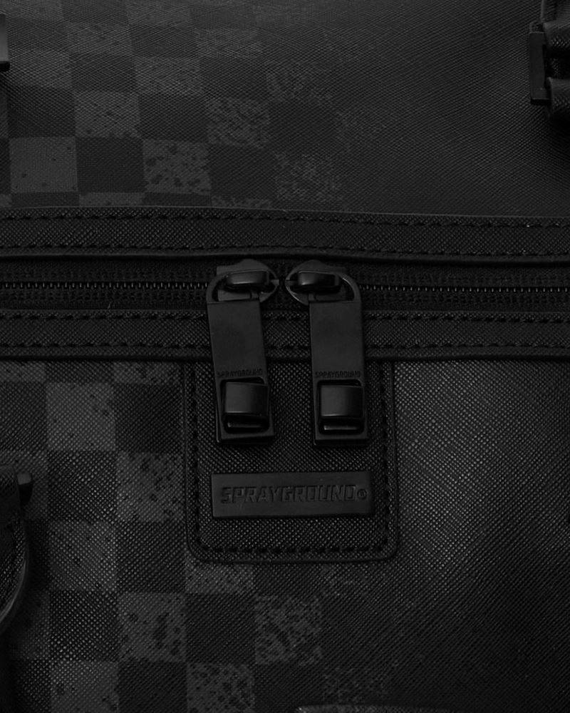 SPRAYGROUND SPRAY SPRITZ GREY CHECK BLACK DUFFLE