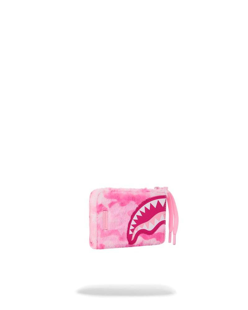 SPRAYGROUND PINK CAMO FAUX FUR WALLET