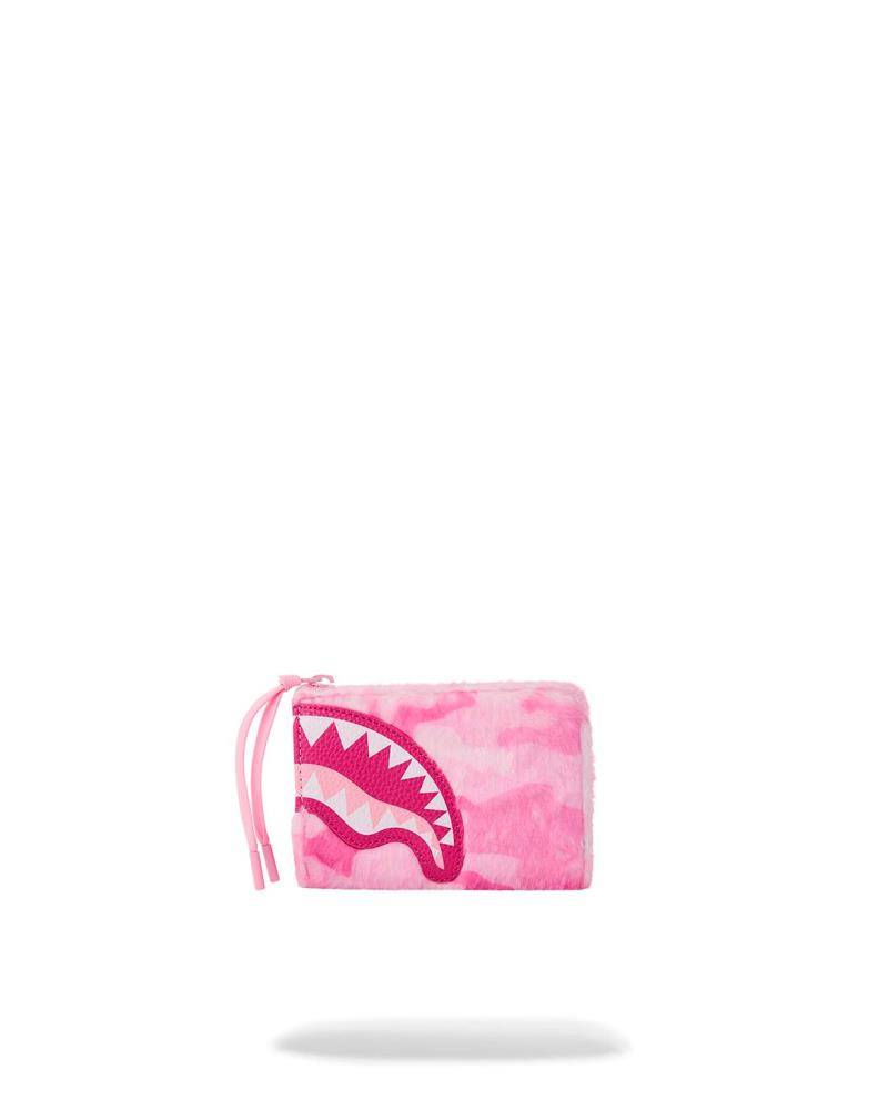 SPRAYGROUND PINK CAMO FAUX FUR WALLET