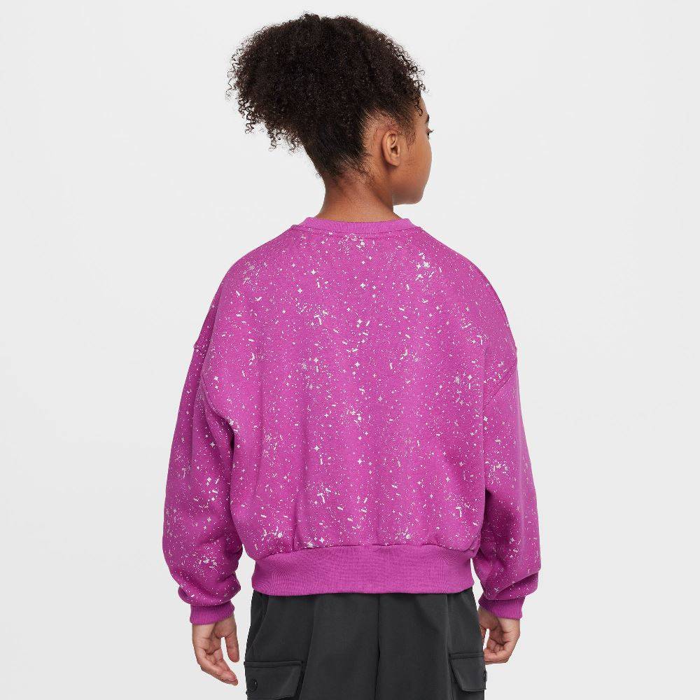 NIKE GIRLS NSW CLUB FLEECE SHINE CREW