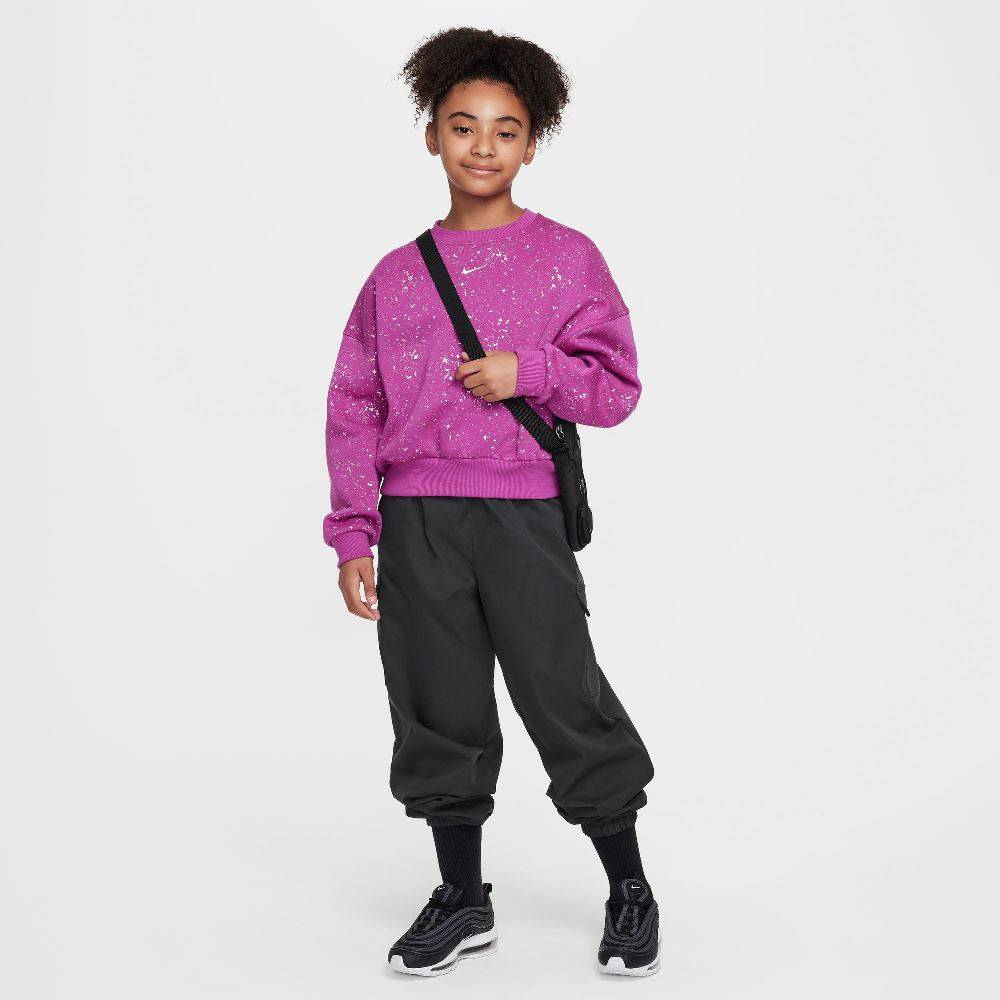 NIKE GIRLS NSW CLUB FLEECE SHINE CREW