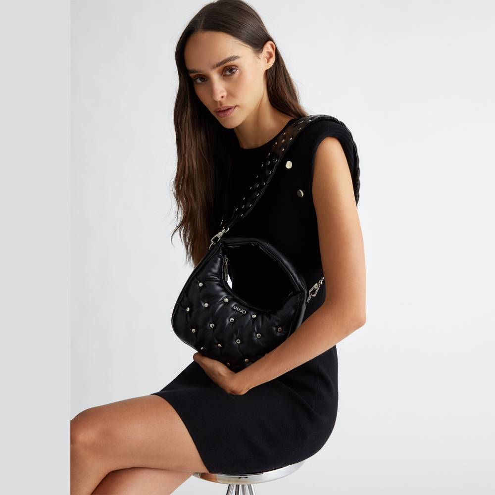 LIU JO STUDDED GLOSSY HANDBAG