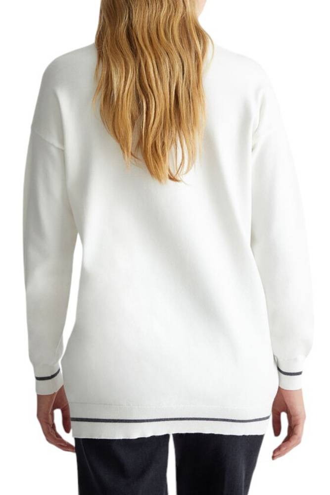 LIU JO TURTLENECK WITH LOGO AND RHINESTONES