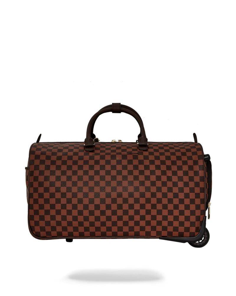 SPRAYGROUND CORE EMBOSSED CHECK WHEELY DUFFLE