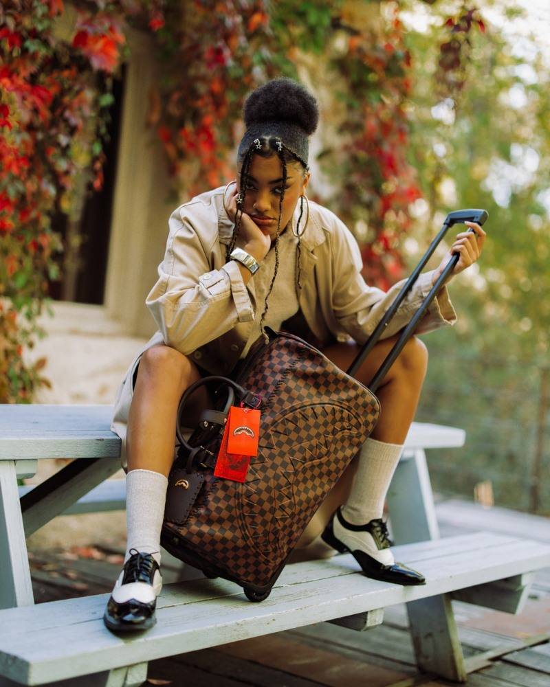 SPRAYGROUND CORE EMBOSSED CHECK WHEELY DUFFLE