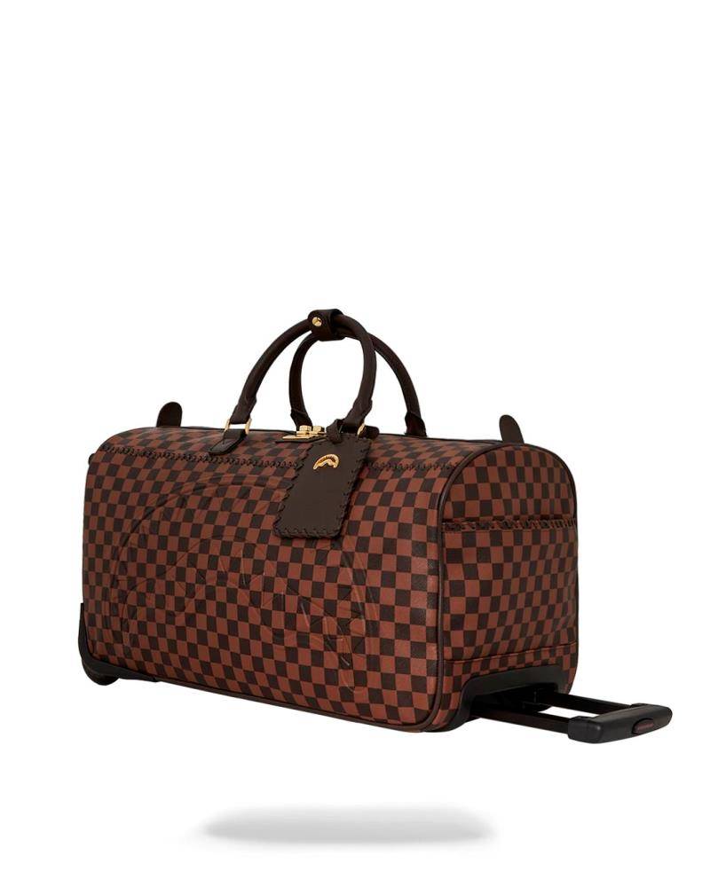SPRAYGROUND CORE EMBOSSED CHECK WHEELY DUFFLE