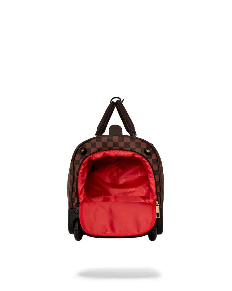 SPRAYGROUND CORE EMBOSSED CHECK WHEELY DUFFLE