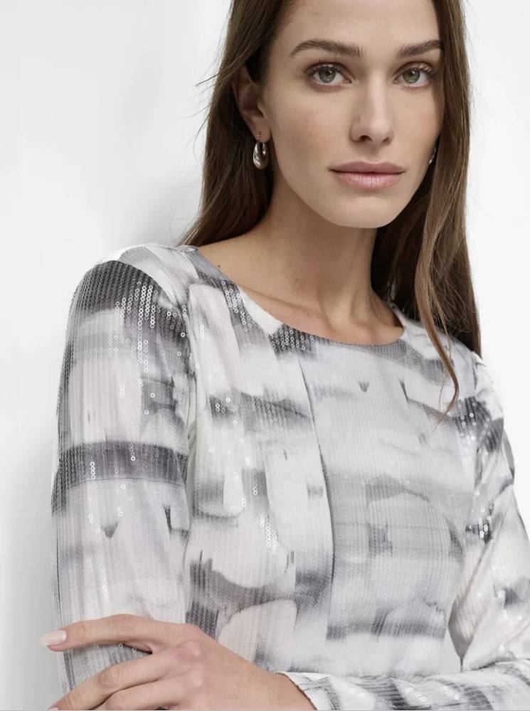 DKNY ALL OVER SEQUIN TOP